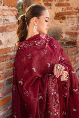 GARNET-3PC LAWN EMBROIDERED SHIRT WITH LAWN EMBROIDERED DUPATTA & TROUSER-NC-2670