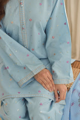 SAPPHIRE-3PC LAWN EMBROIDERED SHIRT WITH CHIFFON PRINTED DUPATTA AND EMB TROUSER-NC-2666