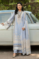 ETHNC-3PC LAWN EMBROIDERED SHIRT WITH ORGANZA EMBROIDERED DUPATTA AND TROUSER -NC-2610