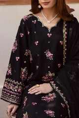 BATIK-3PC LAWN EMBROIDERED SHIRT WITH CHIFFON EMBROIDERED DUPATTA AND EMB TROUSER-NC-2666