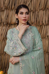 BATIK-3PC LAWN EMBROIDERED SHIRT WITH CHIFFON EMBROIDERED DUPATTA AND EMB TROUSER-NC-2651