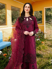 ASIM JOFA-3PC LAWN SEQUIN EMBROIDERED SHIRT WITH KHADDI NET EMB DUPATTA AND EMB TROUSER-NC-4805