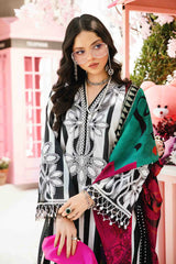 MARIA.B-3PC LAWN EMBROIDERED PRINTED SHIRT WITH CHIFFON PRINT DUPATTA AND PRINT TROUSER-NC-2625