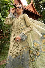 MARIA.B-3PC LAWN EMBROIDERED SHIRT WITH EMBROIDERED ORGANZA DAMAN CHIFFON PRINTED EMB DUPATTA AND EMB TROUSER-NC-2606