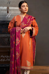 ZARA SHAH JAHAN-3PC LAWN EMBROIDERED SHIRT WITH CHIFFON PRINTED DUPATTA AND TROUSER-NC-2646