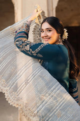 BATIK-3PC LAWN SEQUIN EMBROIDERED SHIRT WITH KHADDI NET EMBROIDERED DUPATTA AND EMB TROUSER-NC-2672