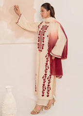 IZEL-3PC LAWN EMBROIDERED SHIRT WITH CHIFFON TYE&DYE DUPATTA AND TROUSER-NC-2649