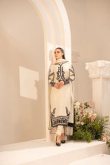 MIRANA-3PC LAWN EMBROIDERED SHIRT WITH KHADDI NET EMBROIDERED DUPATTA & TROUSER-NC-2601