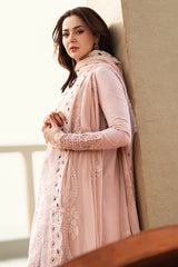 QALAMQAR-3PC LAWN CHIKAANKARI EMBROIDERED SHIRT WITH KHAADI NET EMBROIDERED DUPATTA AND TROUSER -NC-4727