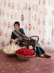 MAHNUR-3PC LAWN LASERWORK EMBROIDERED SHIRT WITH KHAADI NET EMBROIDERED DUPATTA AND TROUSER-NC-2689