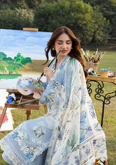ELAF-3PC LAWN EMBROIDERED SHIRT WITH CHIFFON PRINTED EMBROIDERED DUPATTA AND TROUSER-NC-4806