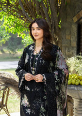 ELAF-3PC LAWN CHIKAN EMBROIDERED SHIRT WITH CHIFFON PRINTED EMB DUPATTA AND TROUSER-NC-2611