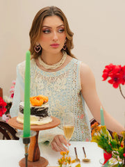MAHNUR-3PC LAWN CHIKANKAARI EMBROIDERED SHIRT WITH KHAADI NET EMBROIDERED DUPATTA AND TROUSER -NC-2649