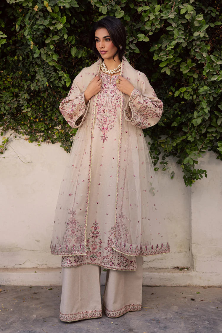 BATIK-3PC LAWN EMBROIDERED WITH ORGANZA EMBROIDERED DUPATTA & TROUSER-NC-2677