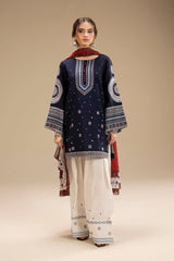 JAZMIN-3PC LAWN EMBROIDERED SHIRT WITH CHIFFON PRINTED DUPATTA AND EMB TROUSER-NC-2640