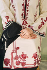 ZAHRA SHAHJAHAN- 3PC LAWN EMBROIDERED SHIRT WITH DIAMOND PRINTED DUPATTA-NC-2638