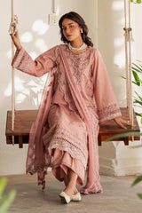 BATIK-3PC LAWN EMBROIDERED SHIRT WITH KHADDI NET EMBROIDERED DUPATTA AND EMB TROUSER-NC-2643