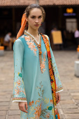 MUSHQ-3PC LAWN PRINTED SHIRT WITH CHIFFON PRINT DUPATTA AND PRINT TROUSER-NC-2607