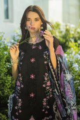 MUSHQ-3PC LAWN EMBROIDERED SHIRT WITH CHIFFON PRINTED DUPATTA & TROUSER-NC-2632