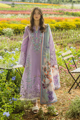 MUSHQ-3PC LAWN EMBROIDERED SHIRT WITH CHIFOON PRINTED DUPATTA AND TROUSER-NC-2642