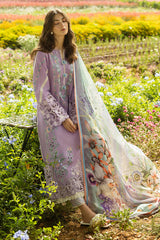 MUSHQ-3PC LAWN EMBROIDERED SHIRT WITH CHIFOON PRINTED DUPATTA AND TROUSER-NC-2642