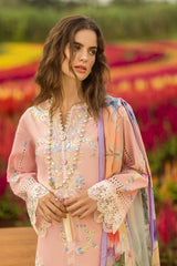 MUSHQ-3PC LAWN EMBROIDERED SHIRT WITH CHIFFON PRINTED DUPATTA & TROUSER-NC-2654