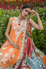 MUSHQ-3PC LAWN EMBROIDERED SHIRT WITH CHIFFON PRINT DUPATTA & TROUSER-NC-2630