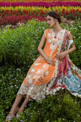 MUSHQ-3PC LAWN EMBROIDERED SHIRT WITH CHIFFON PRINT DUPATTA & TROUSER-NC-2630