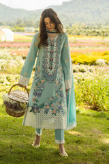 MUSHQ-3PC LAWN EMBROIDERED SHIRT WITH CHIFFON PRINTED DUPATTA AND TROUSER-NC-2624