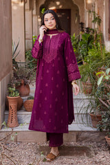 BATIK-3PC LAWN EMBROIDERED SHIRT WITH CHIFFON EMBROIDERED DUPATTA AND EMB TROUSER-NC-2696
