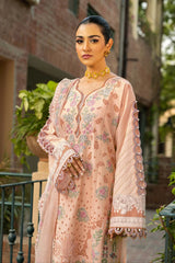 MAHNUR-3PC LAWN EMBROIDERED SHIRT WITH KHAADI NET EMBROIDERED DUPATTA AND TROUSER -NC-2668