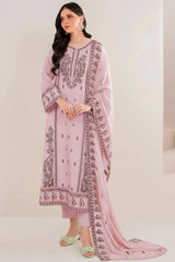 GARNET-3PC LAWN EMBROIDERED SHIRT WITH LAWN EMBROIDERED DUPATTA AND TROUSER-NC-2613