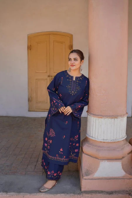 URGE-2PC LAWN EMBROIDERED SHIRT WITH TROUSER-NC-2605