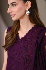 ZAIB-3PC LAWN EMBROIDERED SHIRT WITH KHADDI NET EMBROIDERED DUPATTA AND TROUSER-NC-4814