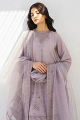 JAZMIN- 3PC LAWN HEAVY EMBROIDERED SHIRT WITH ORGANZA EMBROIDERED READY TO WEAR DUPATTA & TROUSER-NC-2660