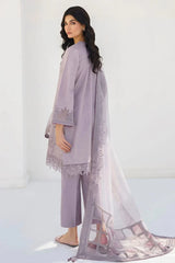 JAZMIN- 3PC LAWN HEAVY EMBROIDERED SHIRT WITH ORGANZA EMBROIDERED READY TO WEAR DUPATTA & TROUSER-NC-2660
