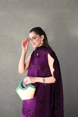 ZAIB-3PC LAWN EMBROIDERED SHIRT WITH KHADDI NET EMBROIDERED DUPATTA AND TROUSER-NC-4814