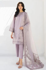 JAZMIN- 3PC LAWN HEAVY EMBROIDERED SHIRT WITH ORGANZA EMBROIDERED READY TO WEAR DUPATTA & TROUSER-NC-2660
