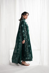 GARNET-3PC LAWN EMBROIDERED SHIRT WITH KHADDI NET EMBROIDERED DUPATTA & EMB TROUSER-NC-2687