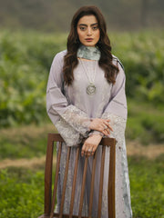 IZEL-3PC LAWN EMBROIDERED SHIRT WITH CHIFFON PRINTED DUPATTA AND TROUSER-NC-2662