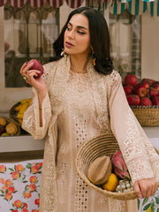 MAHNUR-3PC LAWN CHIKAANKARI EMBROIDERED SHIRT WITH KHADDI NET EMB DUPATTA AND TROUSER -NC-2603
