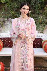 MAHNUR-3PC LAWN EMBROIDERED SHIRT WITH KHADDI NET EMBROIDERED DUAPTTA AND TROUSER-NC-2643