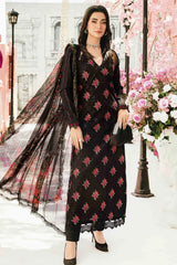 MARIA B-3PC LAWN EMBROIDERED SHIRT WITH MONARK PRINT DUPATTA & TROUSER-NC-2675