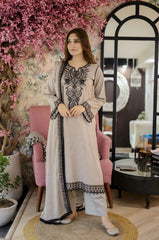 LIBAAS-3PC LAWN EMBROIDERED SHIRT WITH LAWN EMBROIDERED DUPATTA AND TROUSER-NC-2661