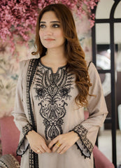 LIBAAS-3PC LAWN EMBROIDERED SHIRT WITH LAWN EMBROIDERED DUPATTA AND TROUSER-NC-2661