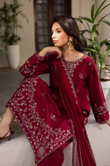 BATIK-3PC LAWN EMBROIDERED SHIRT WITH CHIFFON EMBROIDERED DUPATTA AND EMB TROUSER-NC-2632