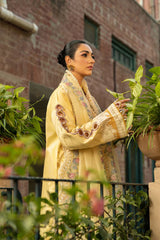 MAHNUR-3PC LAWN EMBROIDERED SHIRT WITH KHAADI NET EMBROIDERED DUPATTA AND TROUSER -NC-2657
