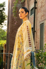 MAHNUR-3PC LAWN EMBROIDERED SHIRT WITH KHAADI NET EMBROIDERED DUPATTA AND TROUSER -NC-2657