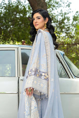 ETHNC-3PC LAWN EMBROIDERED SHIRT WITH ORGANZA EMBROIDERED DUPATTA AND TROUSER -NC-2610
