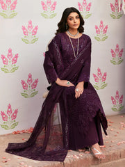 MAHNUR-3PC LAWN SEQUENCE EMBROIDERED SHIRT WITH KHADDI NET EMBROIDERED DUPATTA AND TROUSER-NC-2692